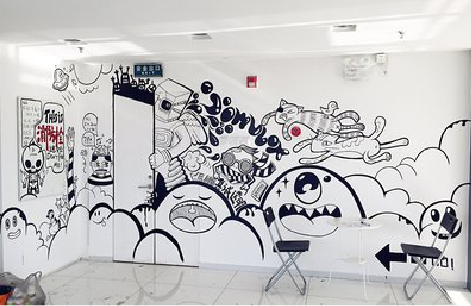 慈溪手绘墙并非传统涂鸦。